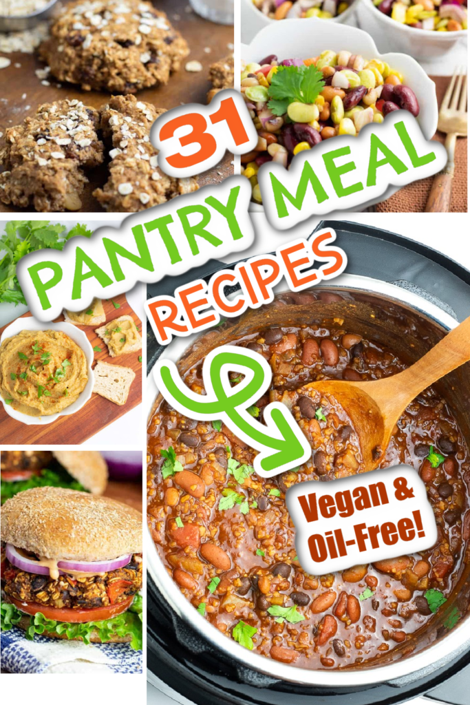 vegan pantry meals photo collage
