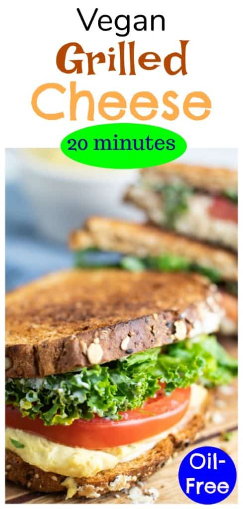 vegan grill cheese pinterest collage with title