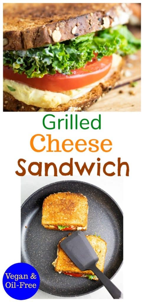 vegan grill cheese pinterest collage with title