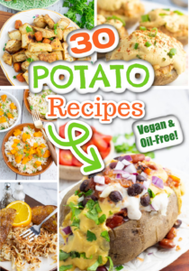 vegan potato recipe photo collage