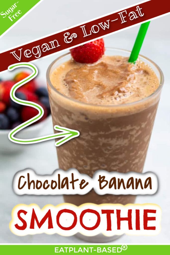 chocolate banana smoothie photo collage for pinterest