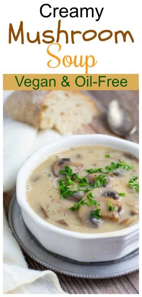 vegan mushroom soup pinterest collage