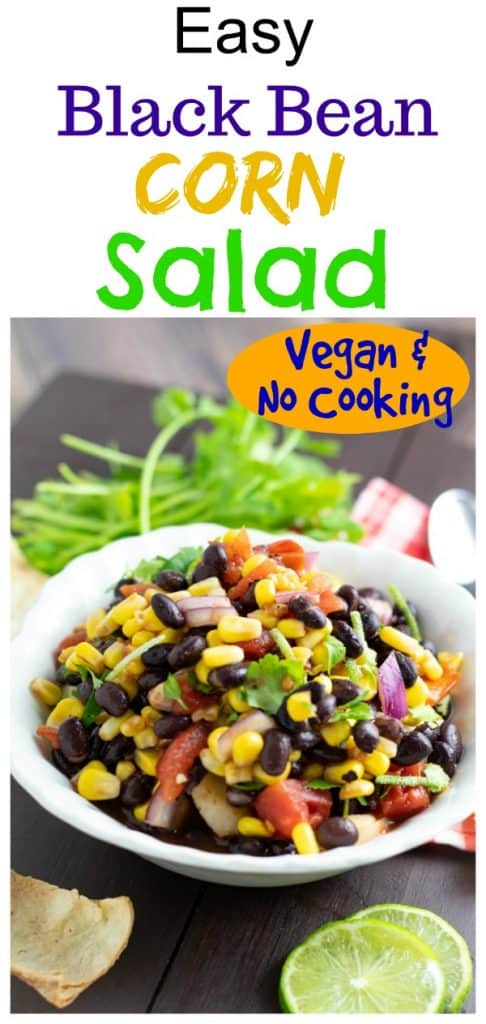 black bean corn salad photo collage for pinterest