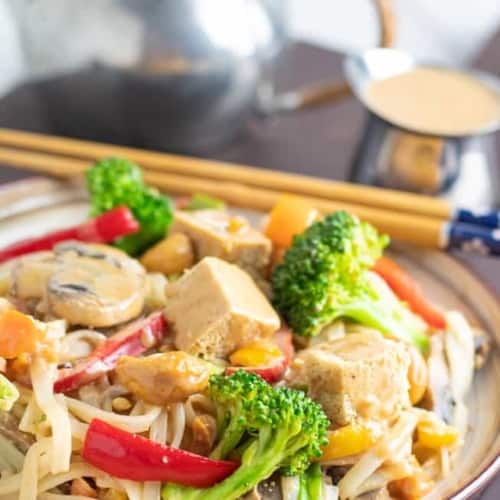 Vegetable Noodle StirFry with Peanut Sauce EatPlantBased