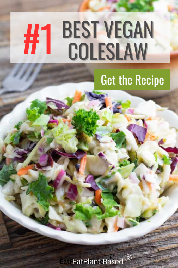 photo collage for vegan coleslaw for pinterest

