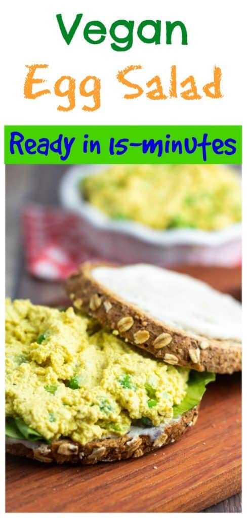 vegan egg salad photo collage for pinterest