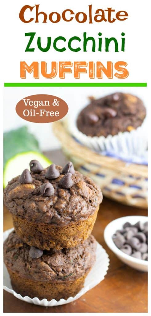 chocolate zucchini muffin photo collage for pinterest