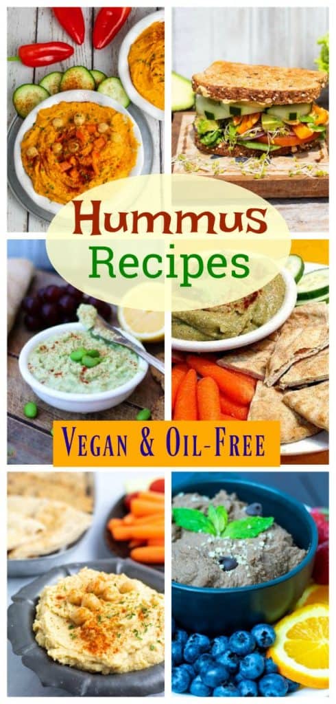 oil free hummus recipes photo collage for pinterest