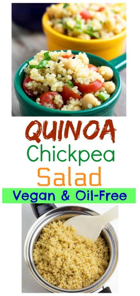 quinoa chickpea salad photo collage for pinterest