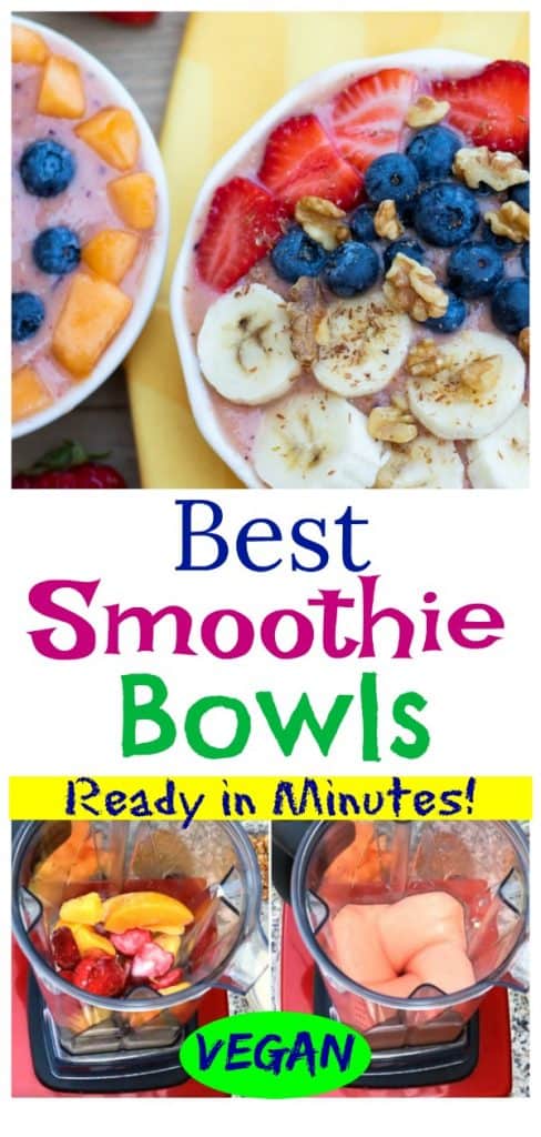 smoothie bowl photo collage for pinterest