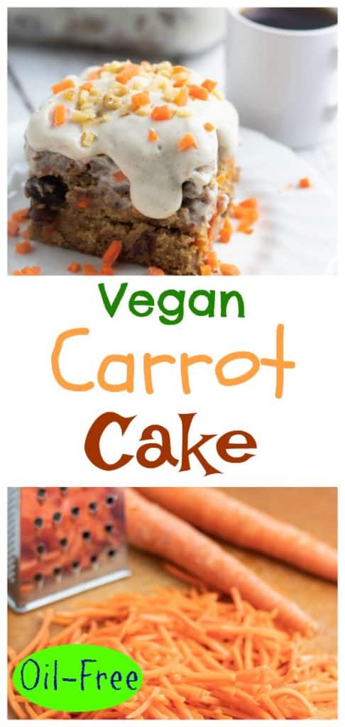 vegan carrot cake photo collage for pinterest