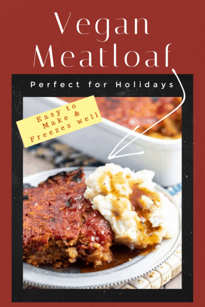 vegan meatloaf photo collage for pinterest