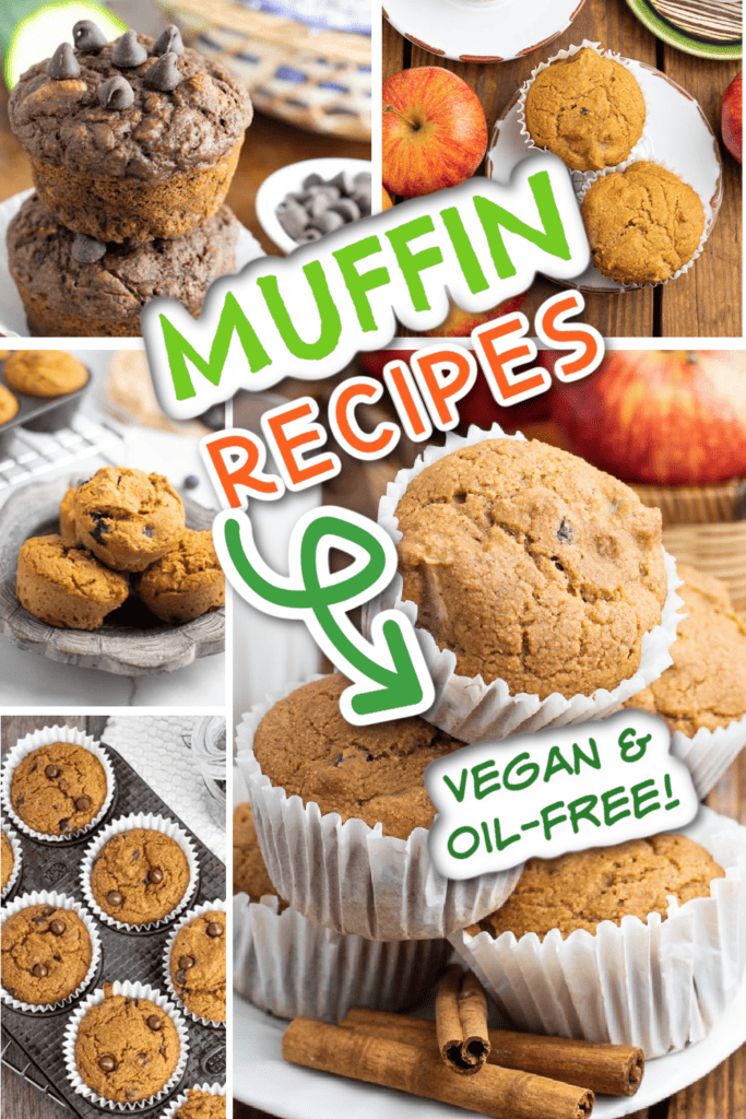 vegan muffin recipes photo collage