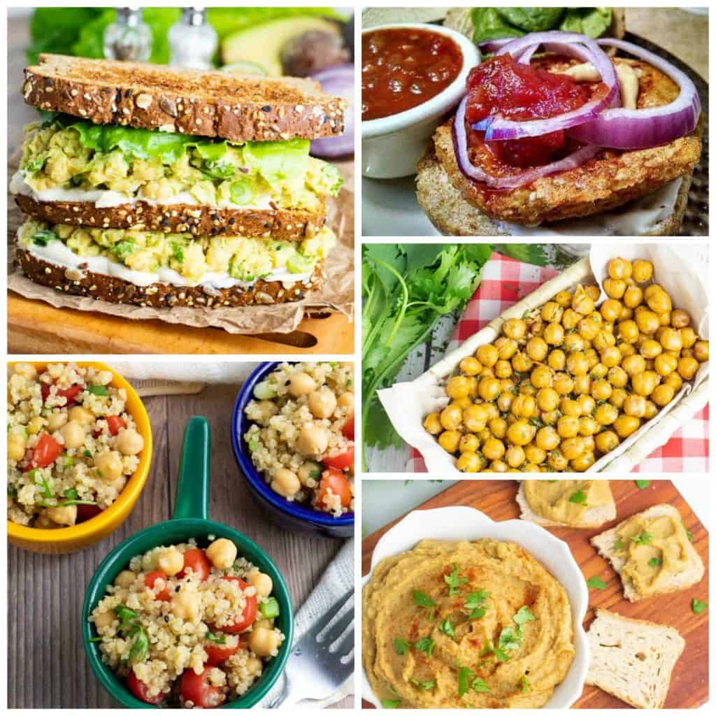 chickpea recipes photo collage for pinterest