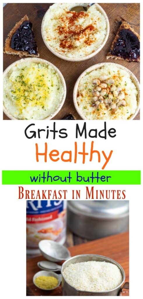 healthy vegan grits photo collage for pinterest