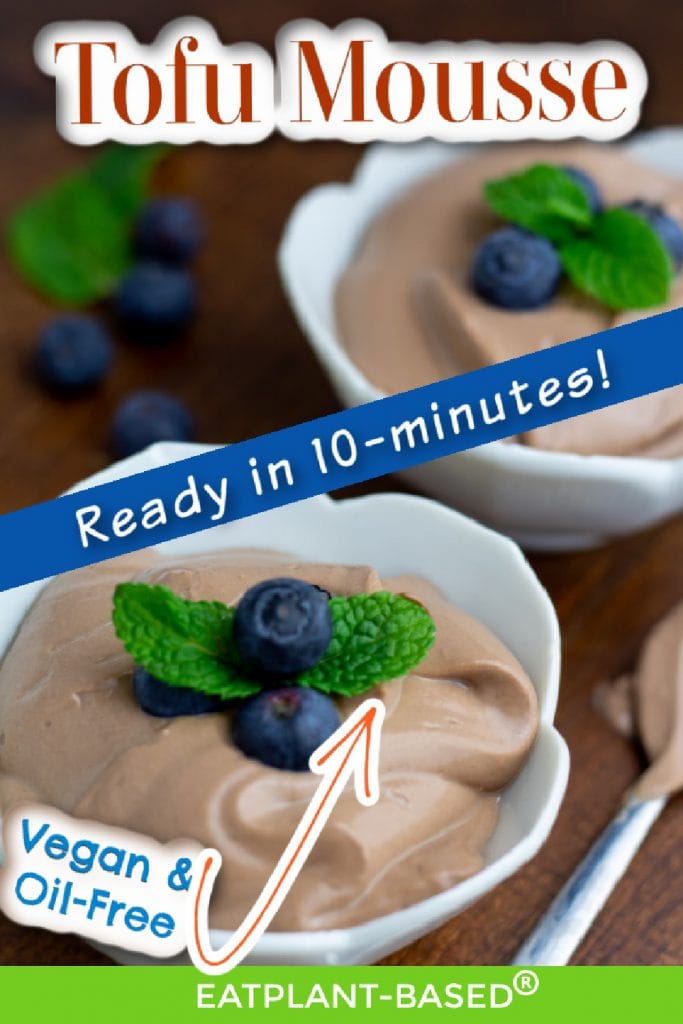 Tofu Chocolate Mousse Photo Collage for Pinterest