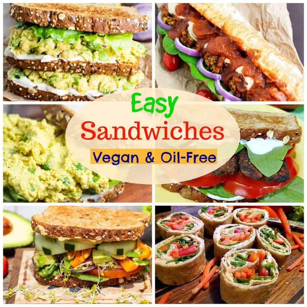 photo collage of vegan sandwiches for pinterest