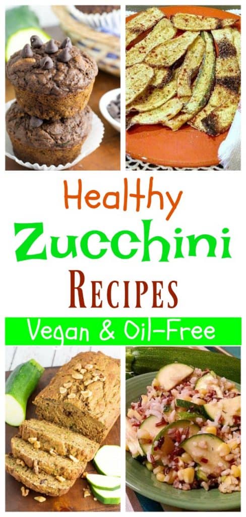 vegan zucchini recipe photo collage for pinterest