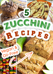 photo collage for vegan zucchini recipes