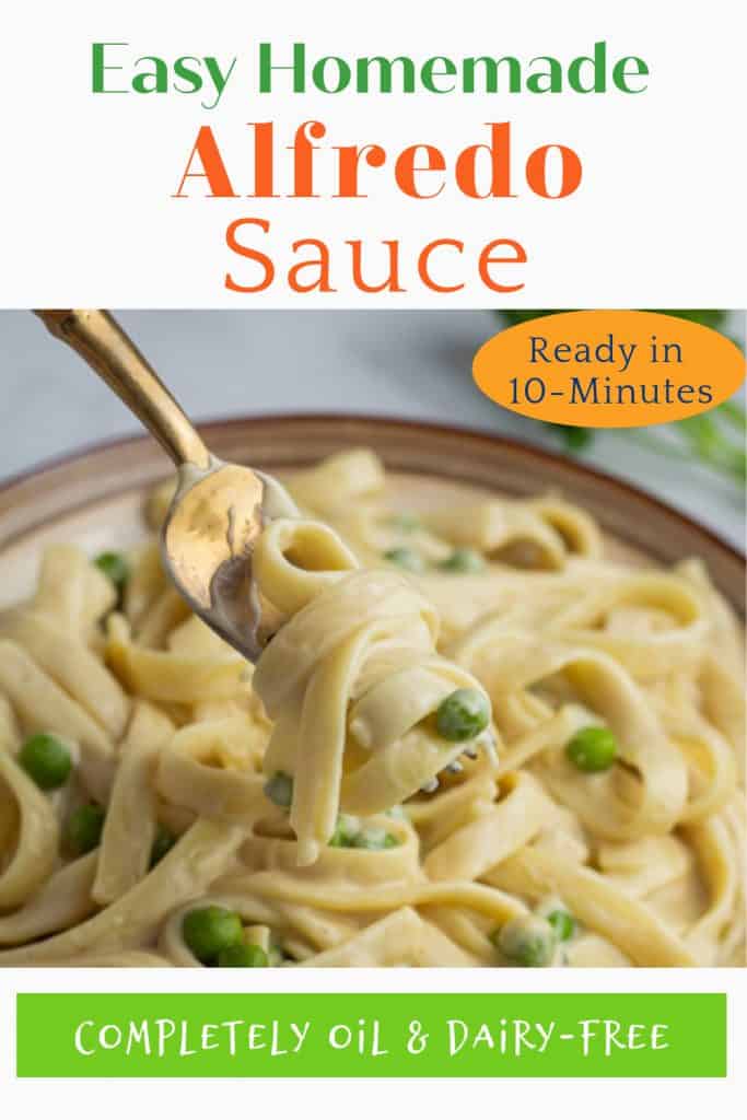 vegan alfredo pintrest photo with title