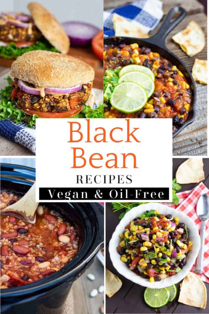 black bean recipe photo collage for pinterest