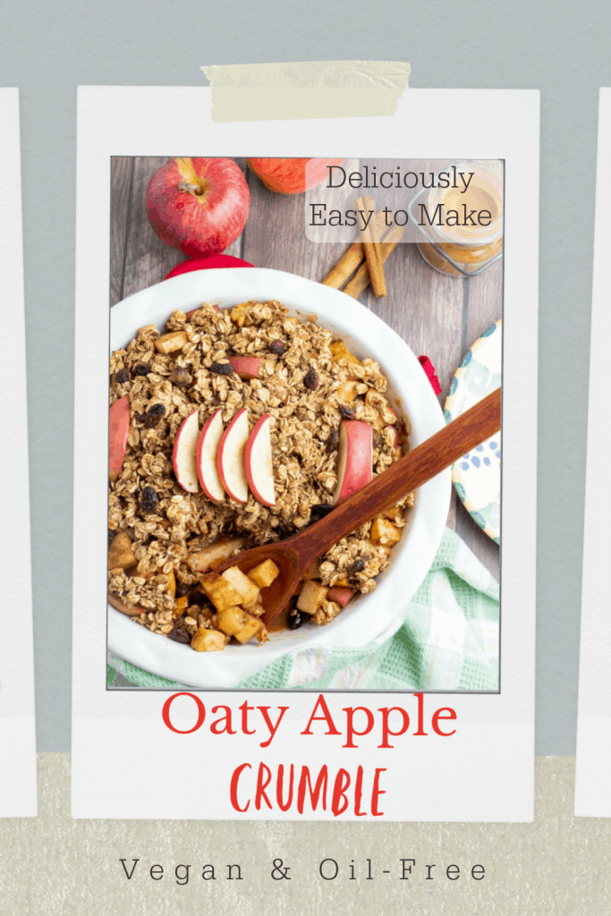 healthy apple crumble photo collage for pinterest