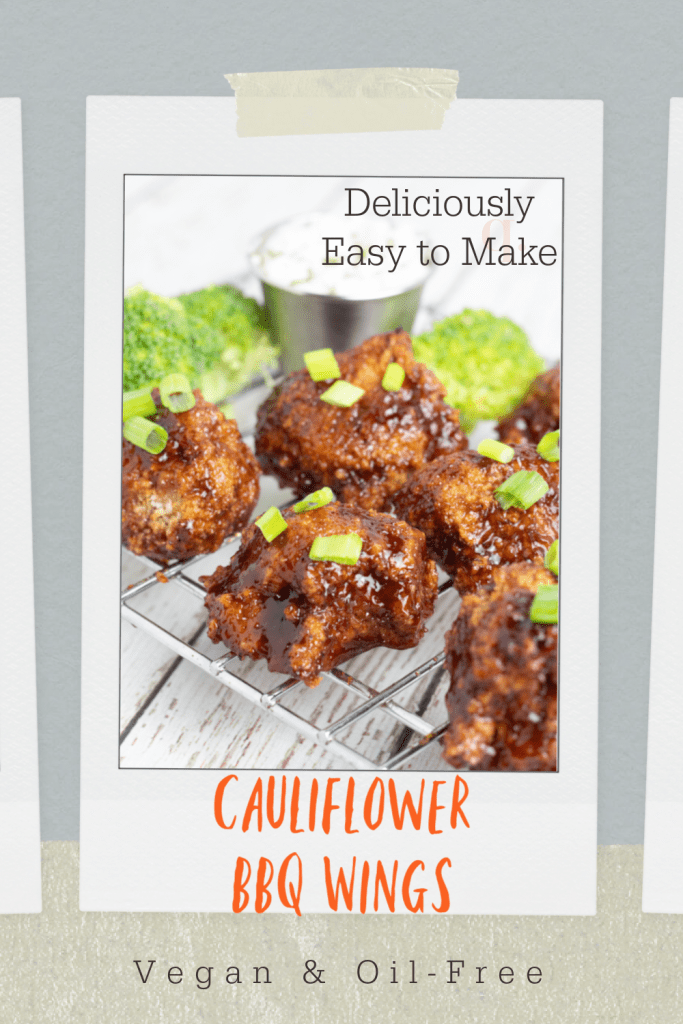 photo collage of cauliflower wings for pinterest