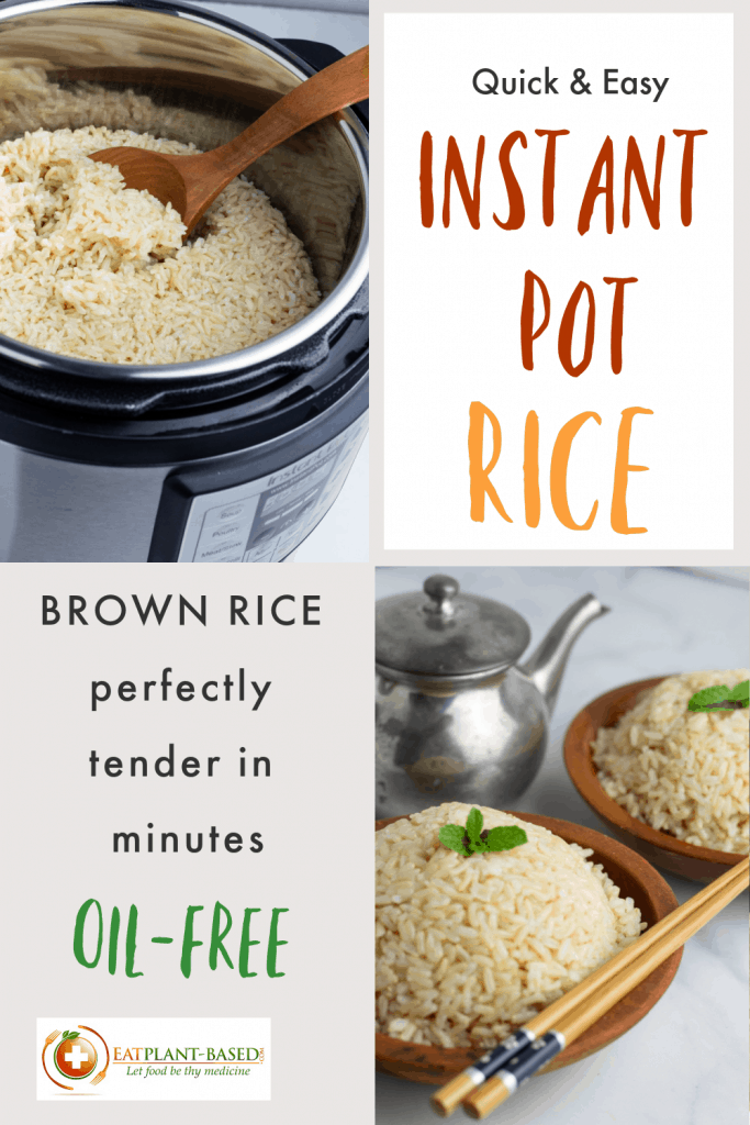 instant pot brown rice photo collage for pinterest
