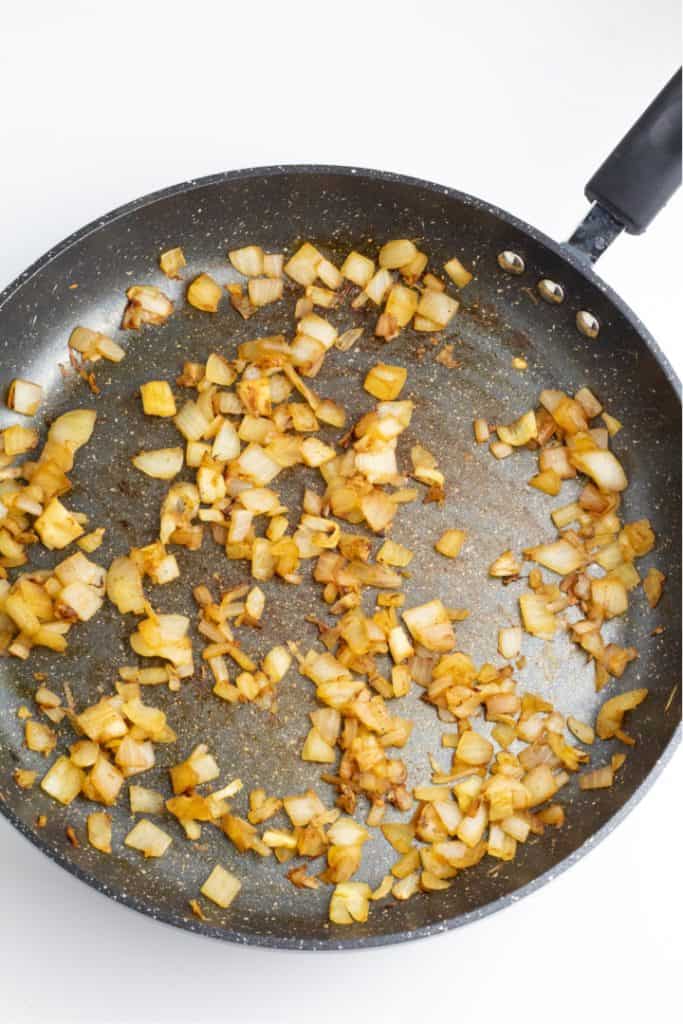 sauteed onions in skillet