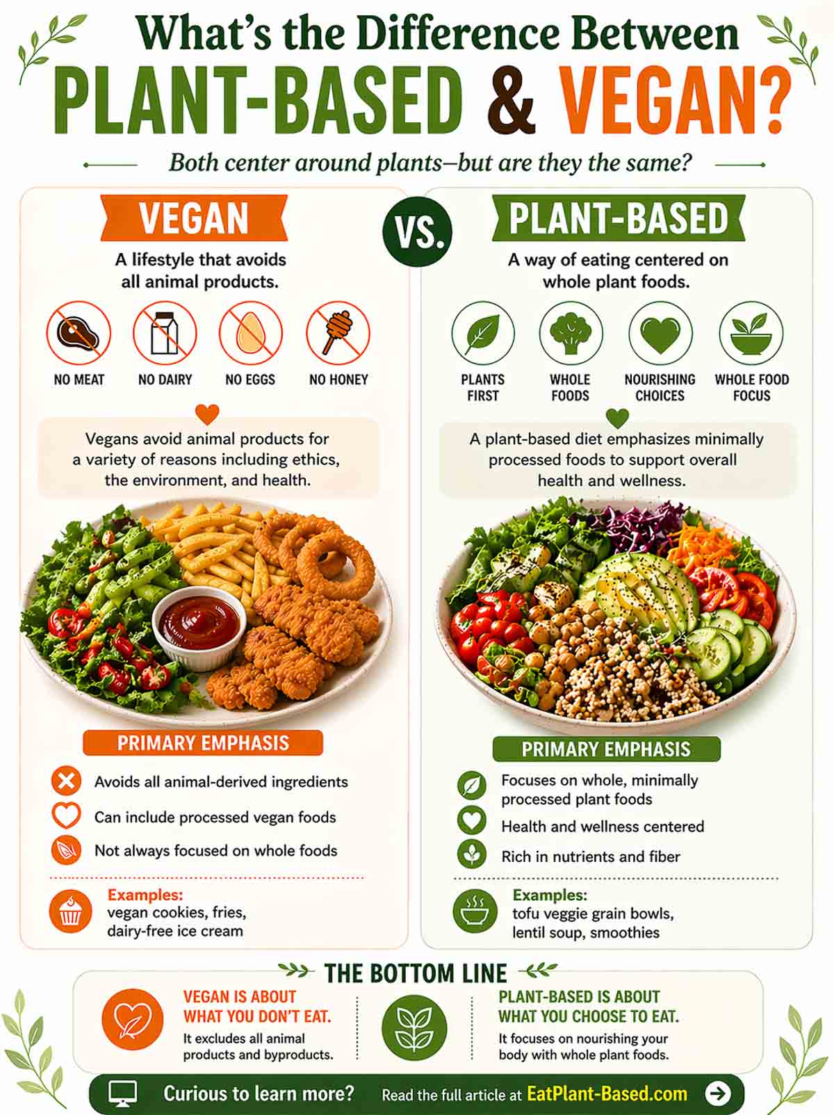 info graphic on vegan and plant-based lifestyles.