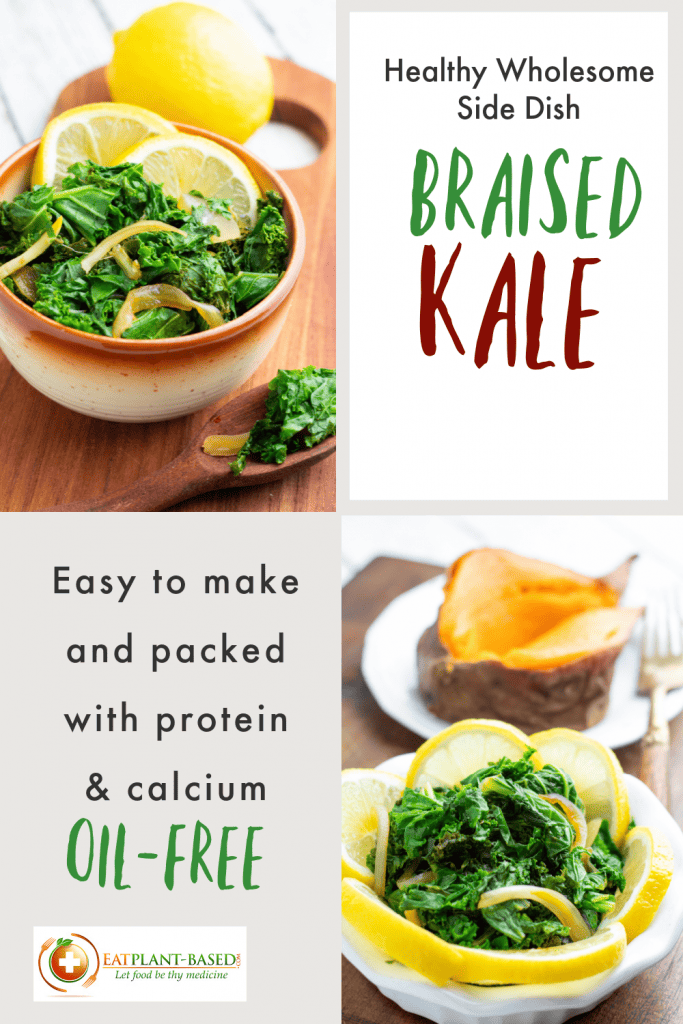 braised kale photo collage for pinterest