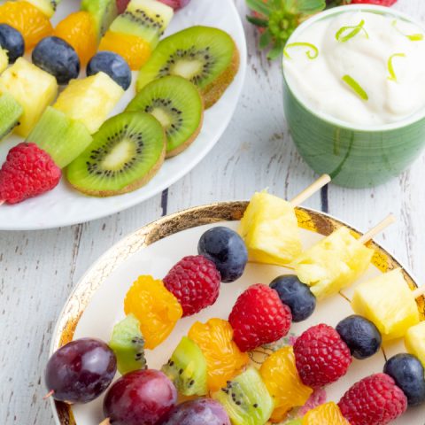 Easy Rainbow Fruit Skewers - EatPlant-Based