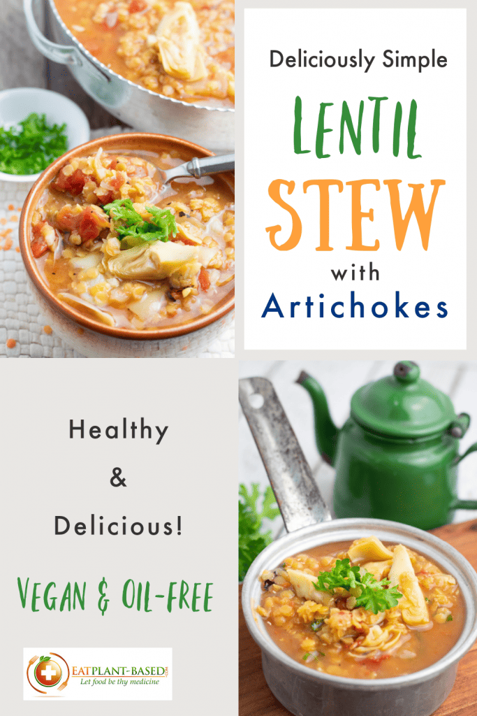 lentil stew photo collage for pinterest