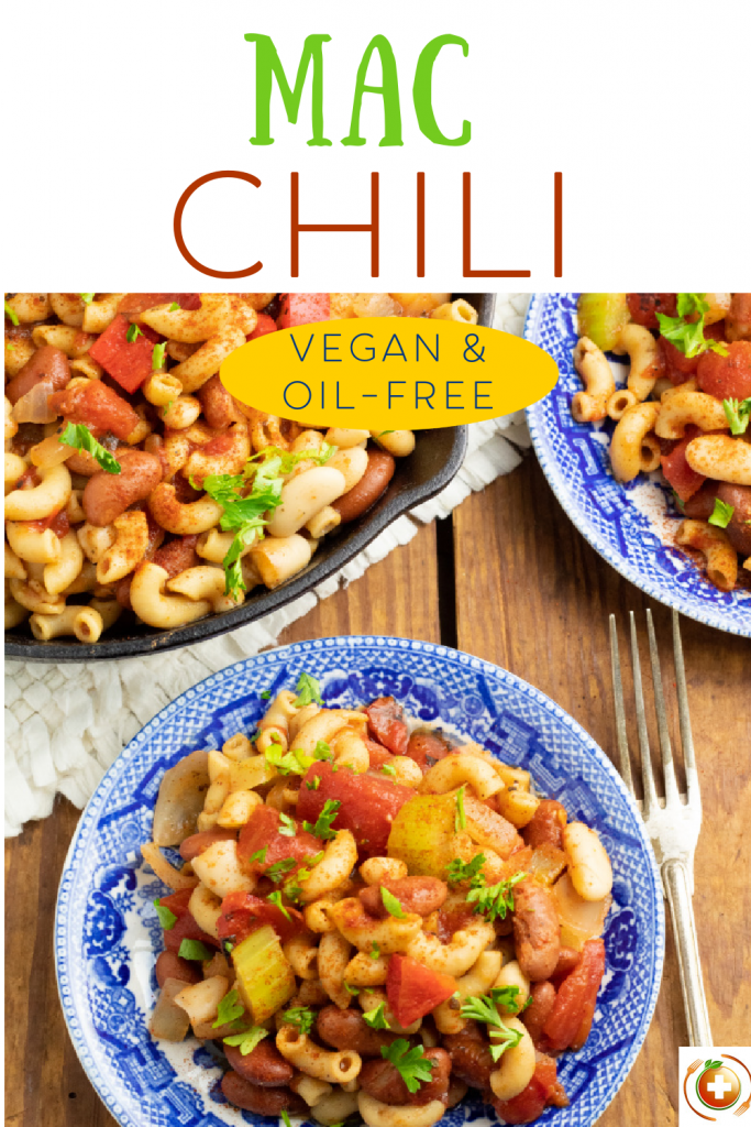 vegan mac chili photo collage for pinterest