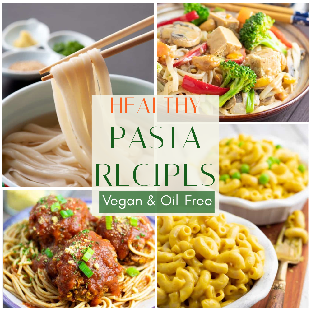 vegan pasta recipes photo collage for pinterest