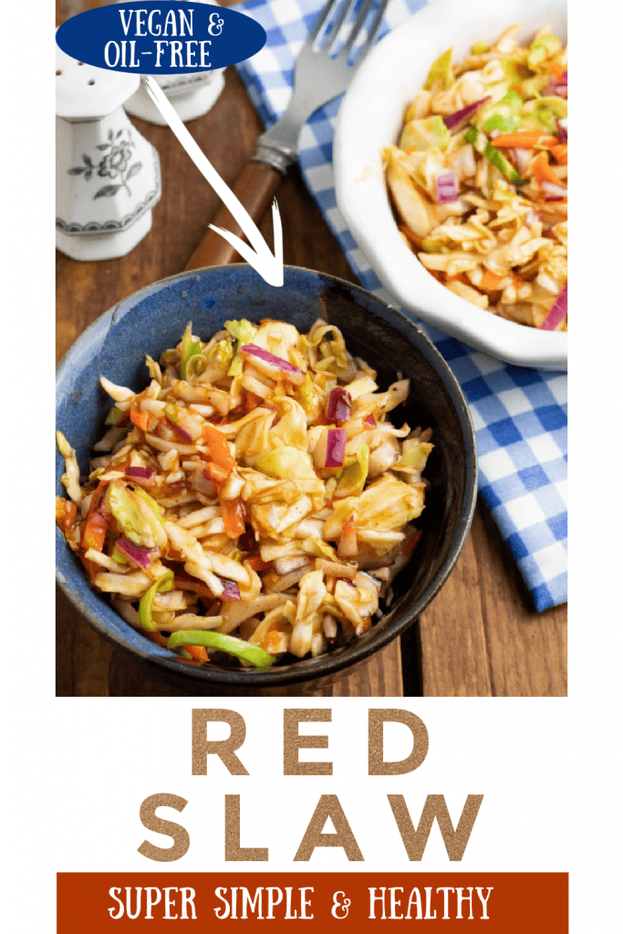 photo collage of red slaw for pinterest