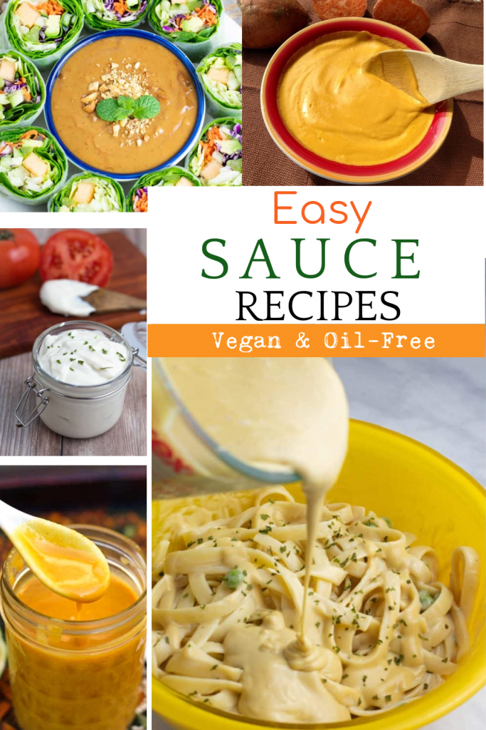 photo collage for vegan sauces