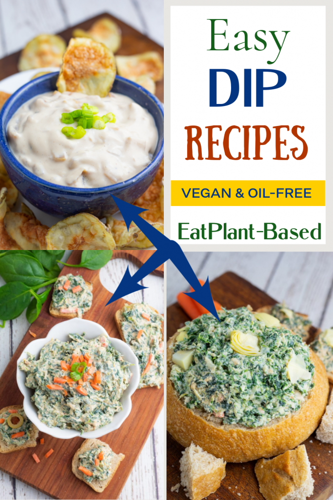 vegan dip recipes photo collage