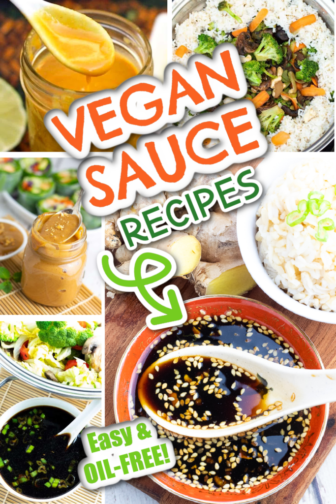 vegan sauce recipes photo collage