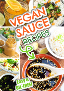 vegan sauce recipes photo collage