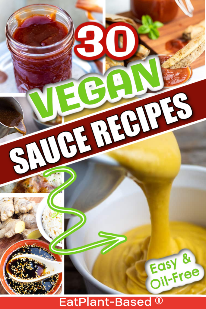 vegan sauce recipes photo collage for pinterest