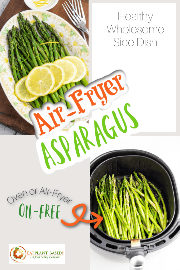 air fryer asparagus photo collage for pinterest