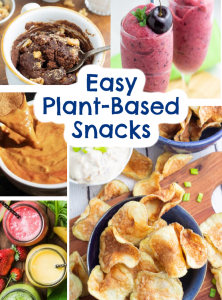 plant based snacks photo collage for pinterest