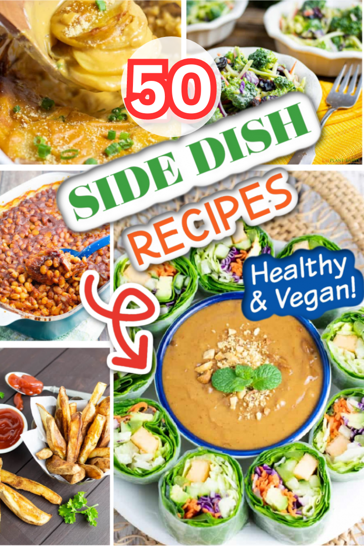 vegan healthy side dishes photo collage