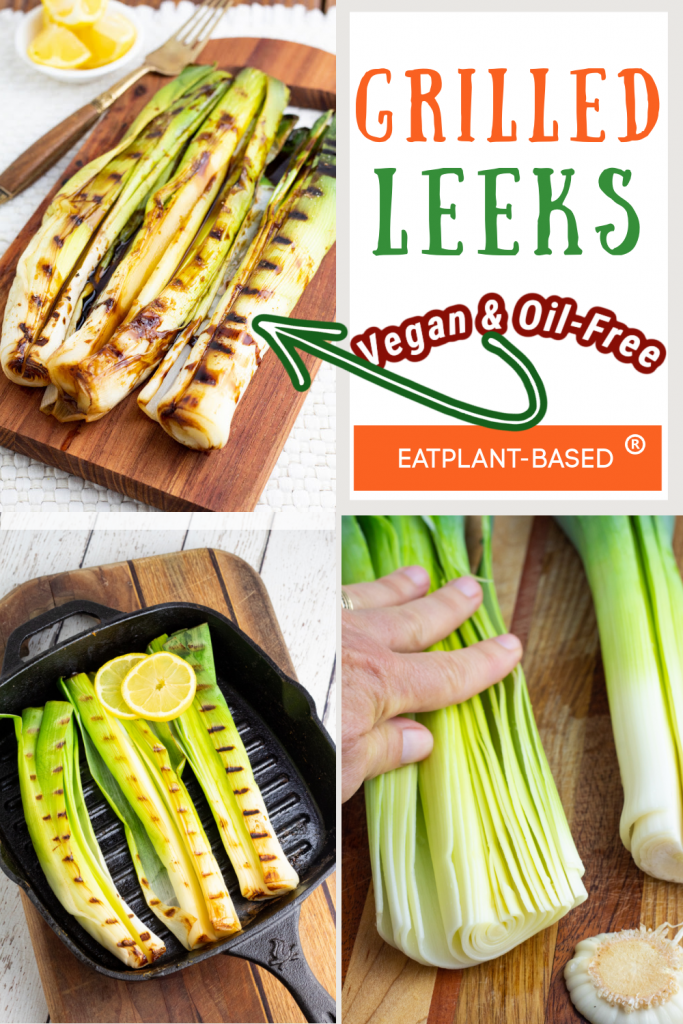 photo collage of leeks for pinterest