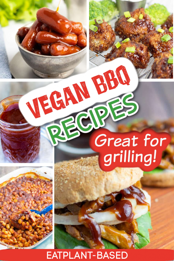 vegan bbq recipe photo collage for pinterest