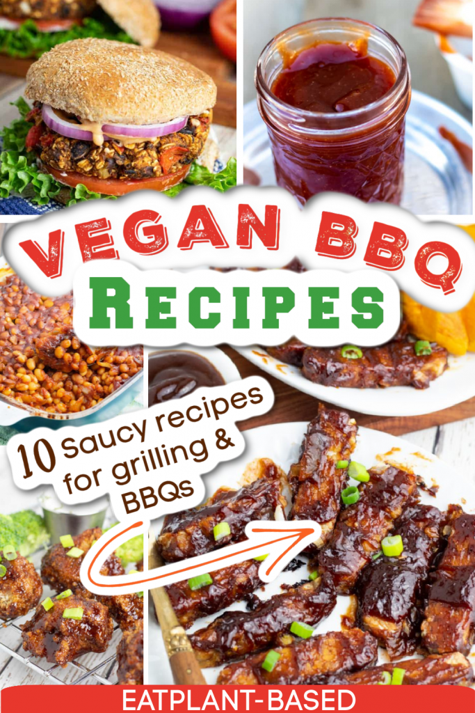 vegan bbq recipe photo collage for pinterest