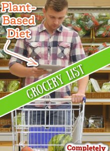 plant based grocery list photo collage