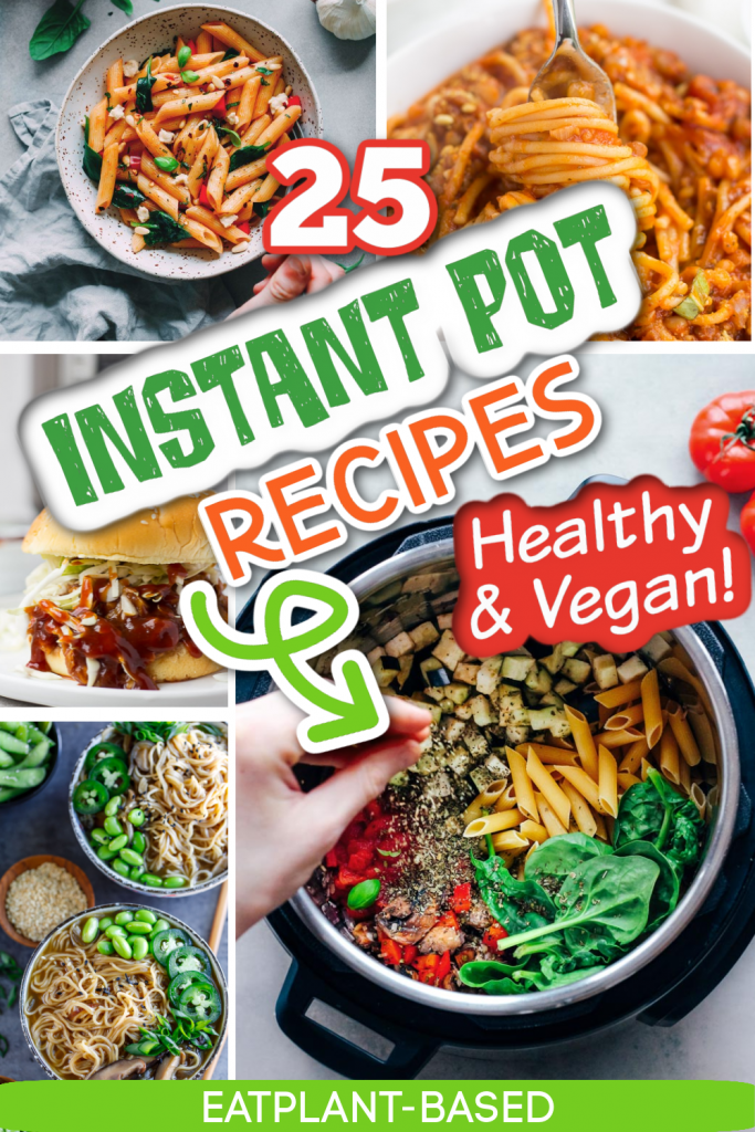 vegan instant pot photo collage for pinterest