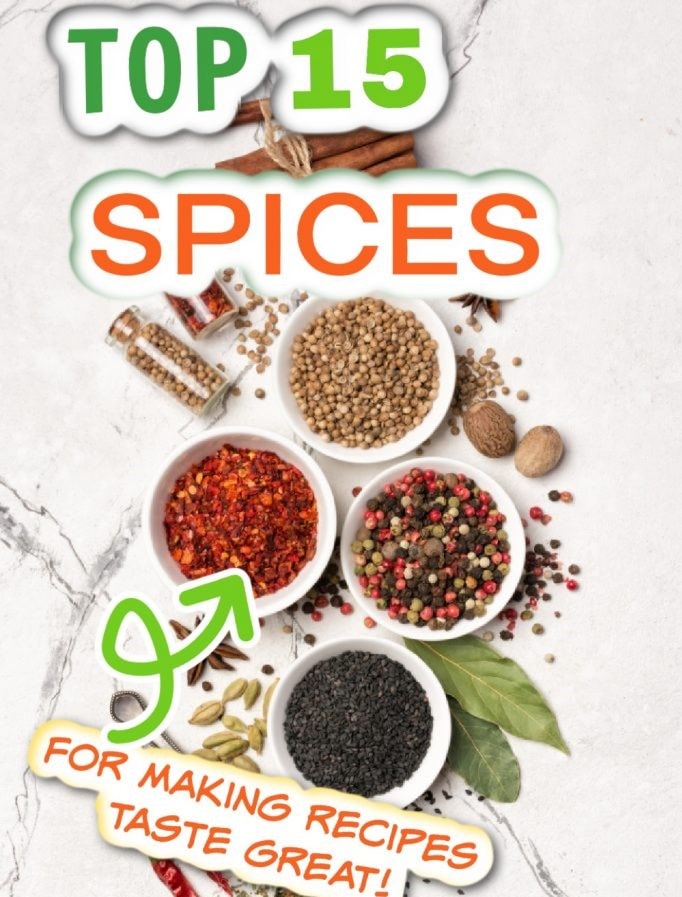 photo collage of spices for cooking healthy meals